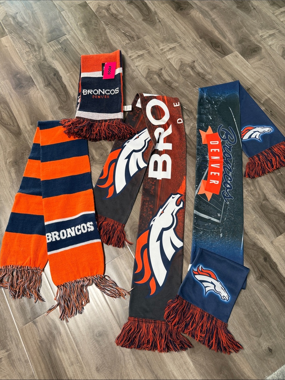Lot of 4 Denver Broncos Scarves